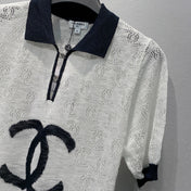 CHANEL 26S SHORT SLEEVE KNIT POLO STYLE 1247