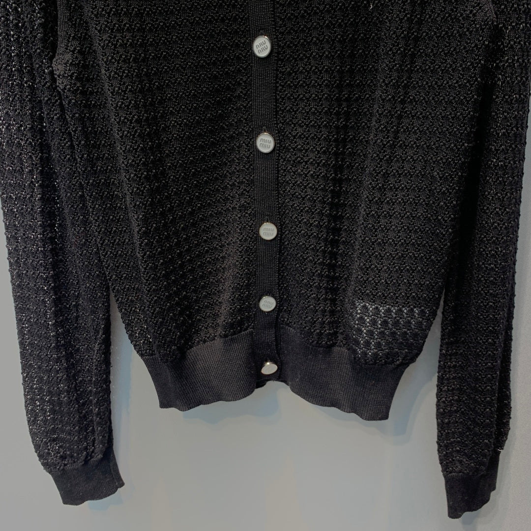 MIUMIU 26S ROUND-NECK KNIT CARDIGAN 1386