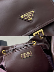 PRADA 25S EXPLORE MEDIUM BACKPACK 29 IN SIENNA CALFSKIN GOLD HARDWARE