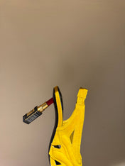 BALMAIN 26S SLINGBACK HEELS 100 MM IN SUNFLOWER YELLOW SUEDE