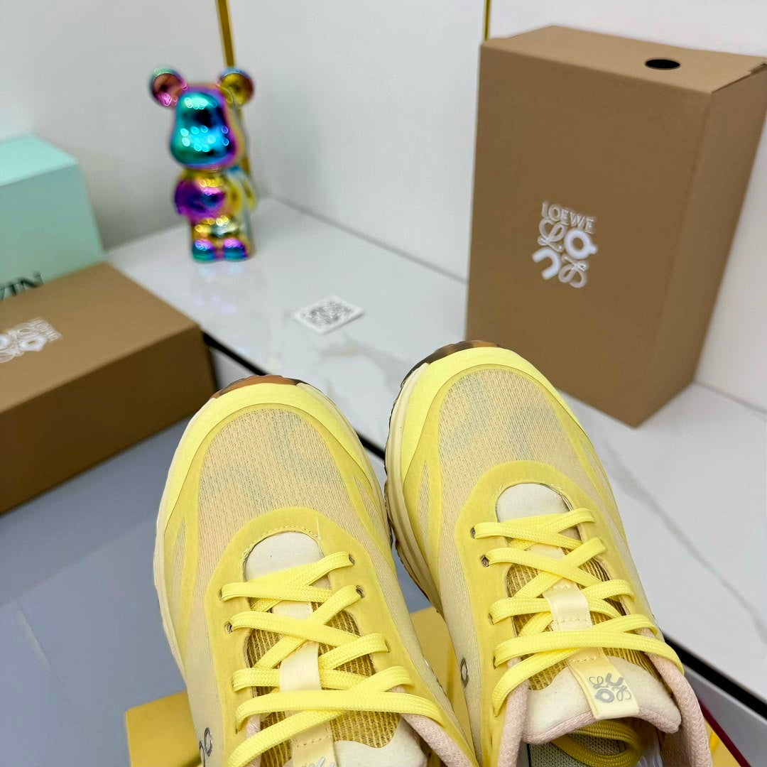 LOEWE 26S RUNNING SNEAKERS IN LIGHT YELLOW MESH