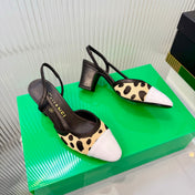 CHANEL 26S HIGH-HEEL SLINGBACKS 50 MM IN WHITE PATENT CALFSKIN WITH LIGHT YELLOW PONY HAIR