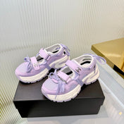 CHANEL 26S VELCRO SNEAKERS IN LIGHT PURPLE CALFSKIN WITH BOW