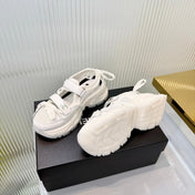 CHANEL 26S VELCRO SNEAKERS IN WHITE CALFSKIN WITH BOW
