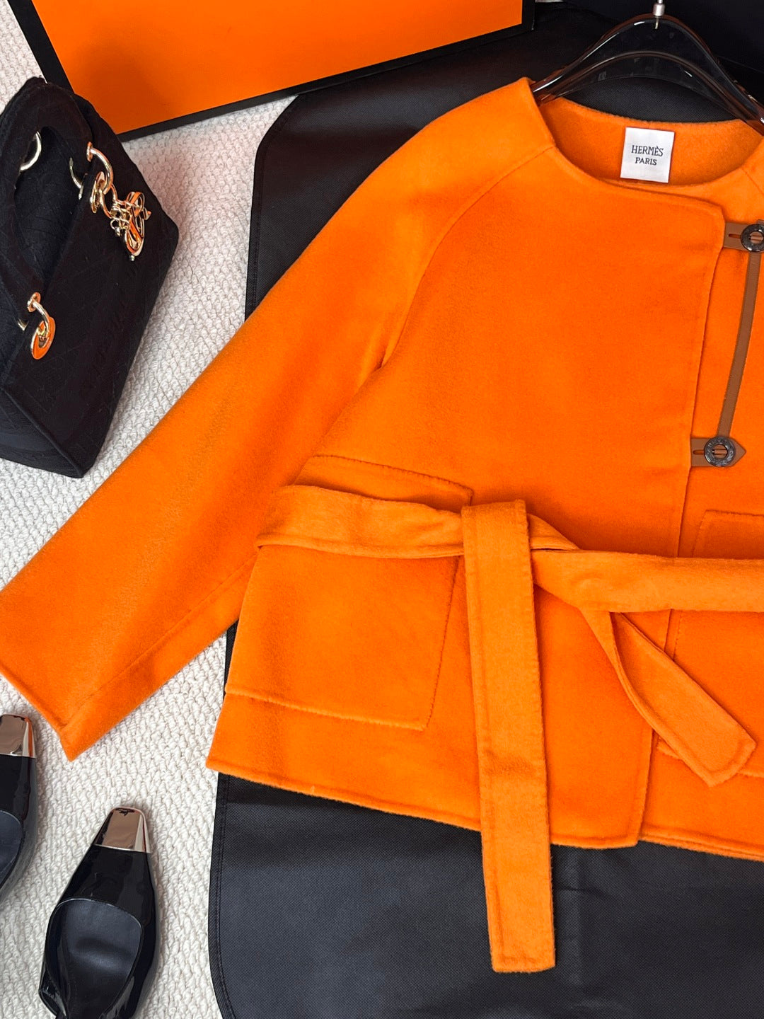 HERMES 25S SHORT CASHMERE COAT 241