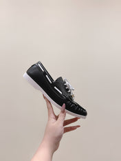 CELINE 26S LACE-UP LOAFERS IN BLACK CALFSKIN
