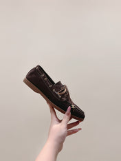 CELINE 26S LACE-UP LOAFERS IN DARK BROWN SUEDE