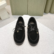 CELINE 26S LACE-UP LOAFERS IN BLACK SUEDE