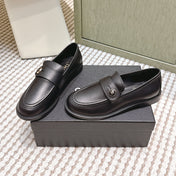 CHANEL 25S GODDESS FLAT LOAFERS IN BLACK CALFSKIN GOLD HARDWARE