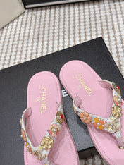CHANEL 26S FLIP-FLOPS IN LIGHT PINK CALFSKIN