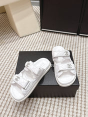 CHANEL 26S SANDALS IN WHITE CALFSKIN