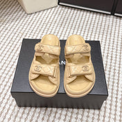 CHANEL 26S SANDALS IN LIGHT SAND BEIGE CALFSKIN