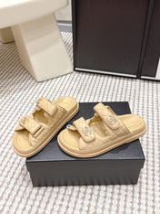 CHANEL 26S SANDALS IN LIGHT SAND BEIGE CALFSKIN