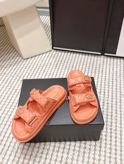 CHANEL 26S SANDALS IN ORANGE CALFSKIN