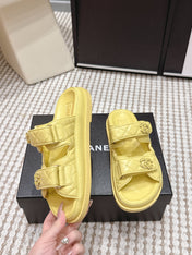 CHANEL 26S SANDALS IN YELLOW CALFSKIN