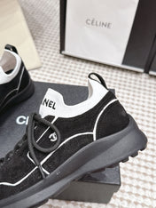 CHANEL 26S PLATFORM SNEAKERS 30 MM IN BLACK SUEDE WITH WHITE FABRIC