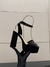 DIOR 26S HIGH HEEL SANDALS 120 MM IN BLACK SATIN