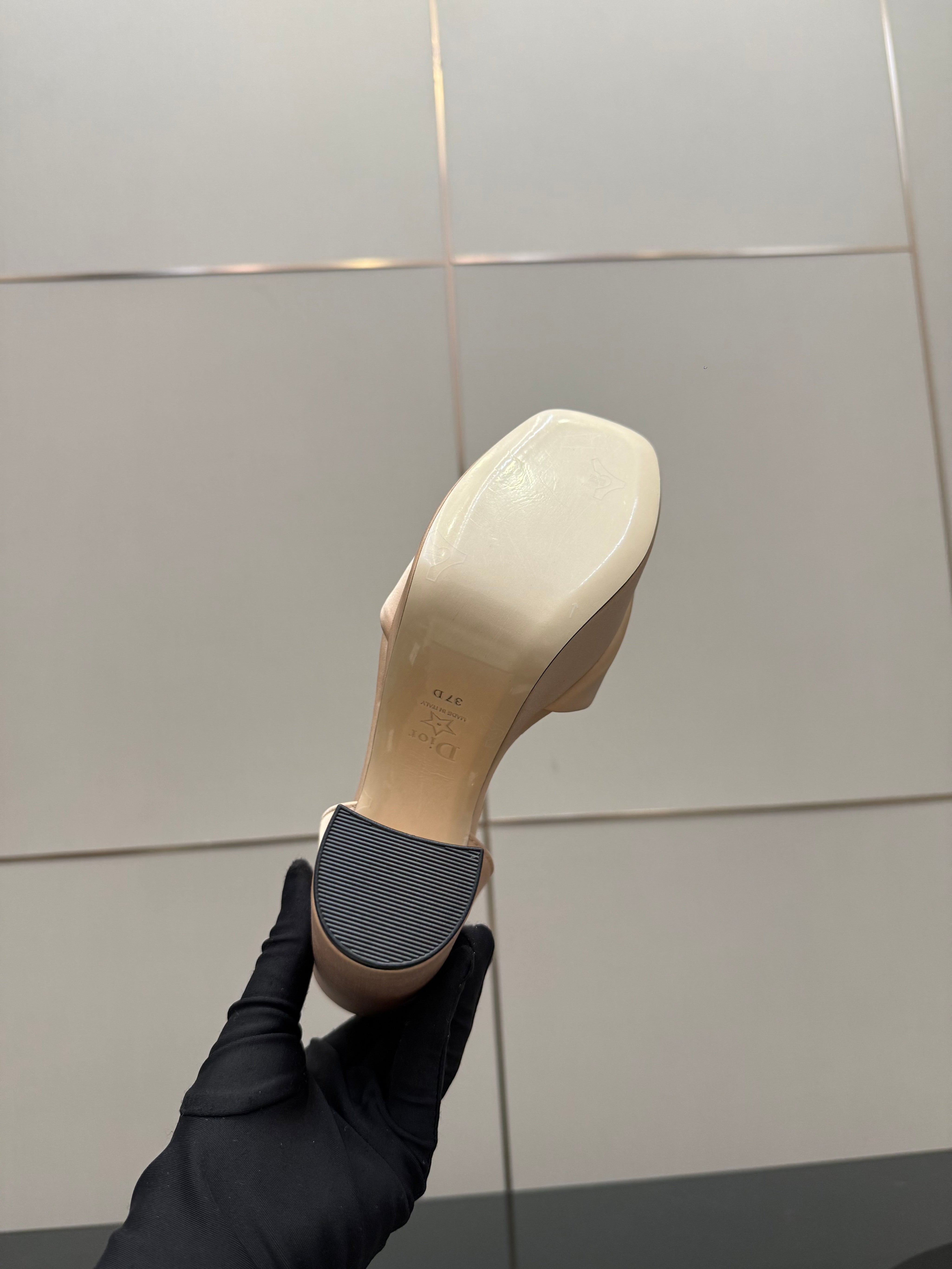 DIOR 26S HIGH HEEL SANDALS 120 MM IN NUDE BEIGE SATIN