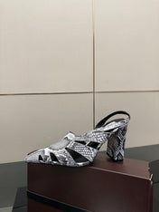 ALAIA 26S HEELED SLINGBACKS IN PYTHON-EMBOSSED LEATHER
