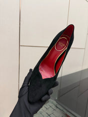VALENTINO 26S HIGH HEELS 100 MM IN BLACK SUEDE
