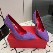VALENTINO 26S HIGH HEELS 100 MM IN PURPLE SUEDE