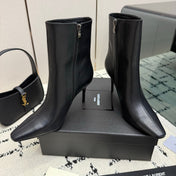 YSL 26S ANKLE BOOTS 100 MM IN BLACK CALFSKIN