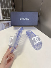 CHANEL 26S SLIDES IN LIGHT PURPLE PVC