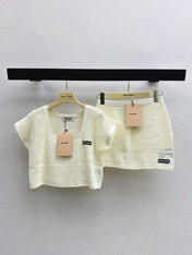 MIUMIU 26S KNIT TOP AND SKIRT SET STYLE 1042