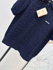 MIUMIU 26S SHORT-SLEEVED KNIT POLO SHIRT STYLE 1041