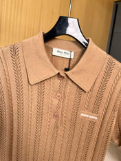 MIUMIU KNITTED POLO SHIRT STYLE 246