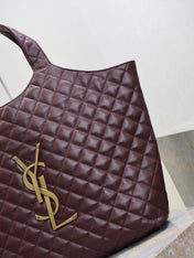 YSL 25S ICARE 27 IN ROUGE CABERNET QUILTED CALFSKIN GOLD HARDWARE