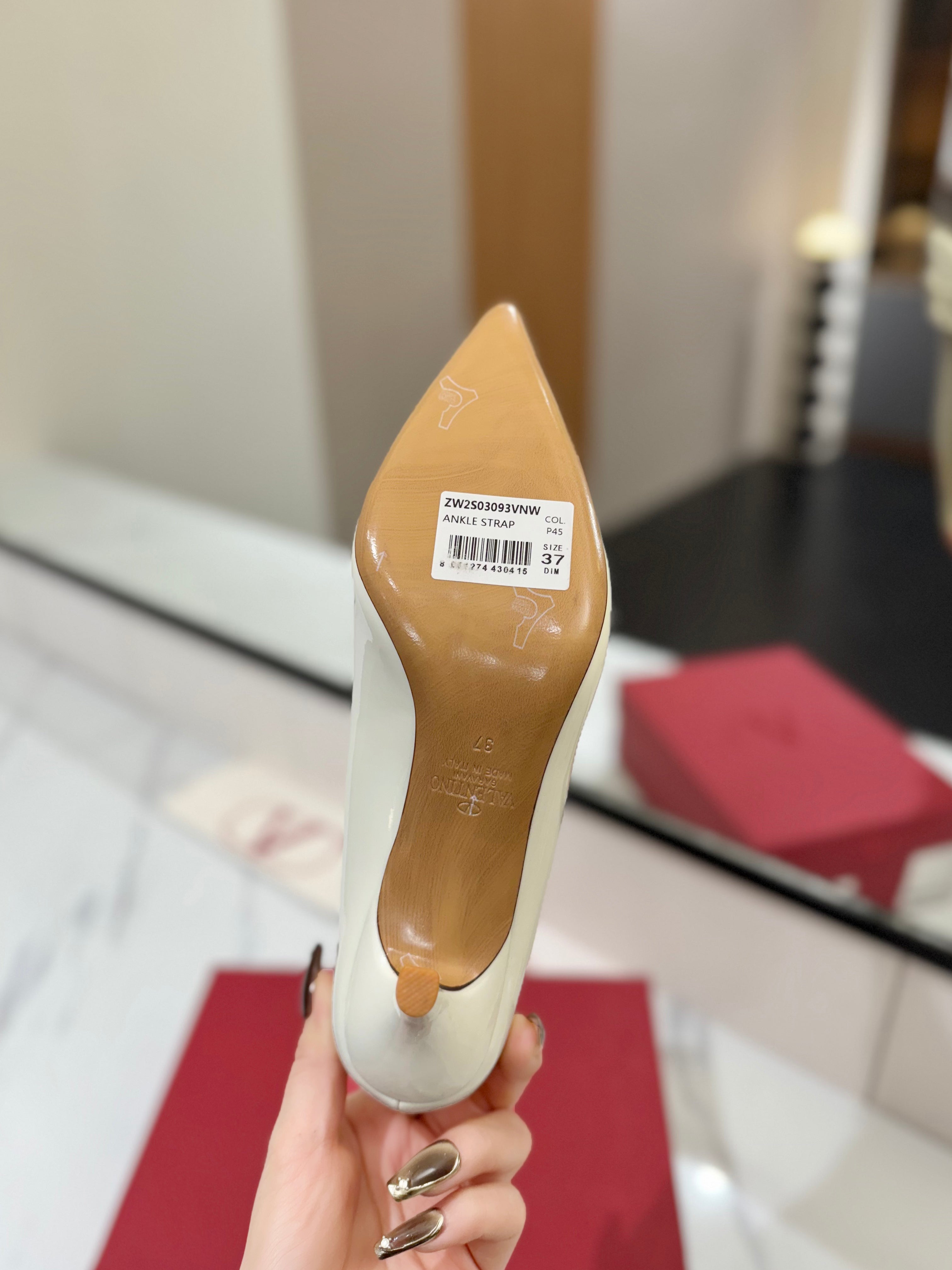 VALENTINO 26S HIGH HEELS 75 MM IN CREAM WHITE SMOOTH CALFSKIN