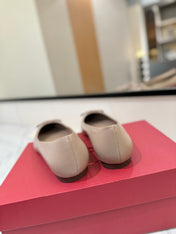 VALENTINO 26S BALLET FLATS IN NUDE SMOOTH CALFSKIN