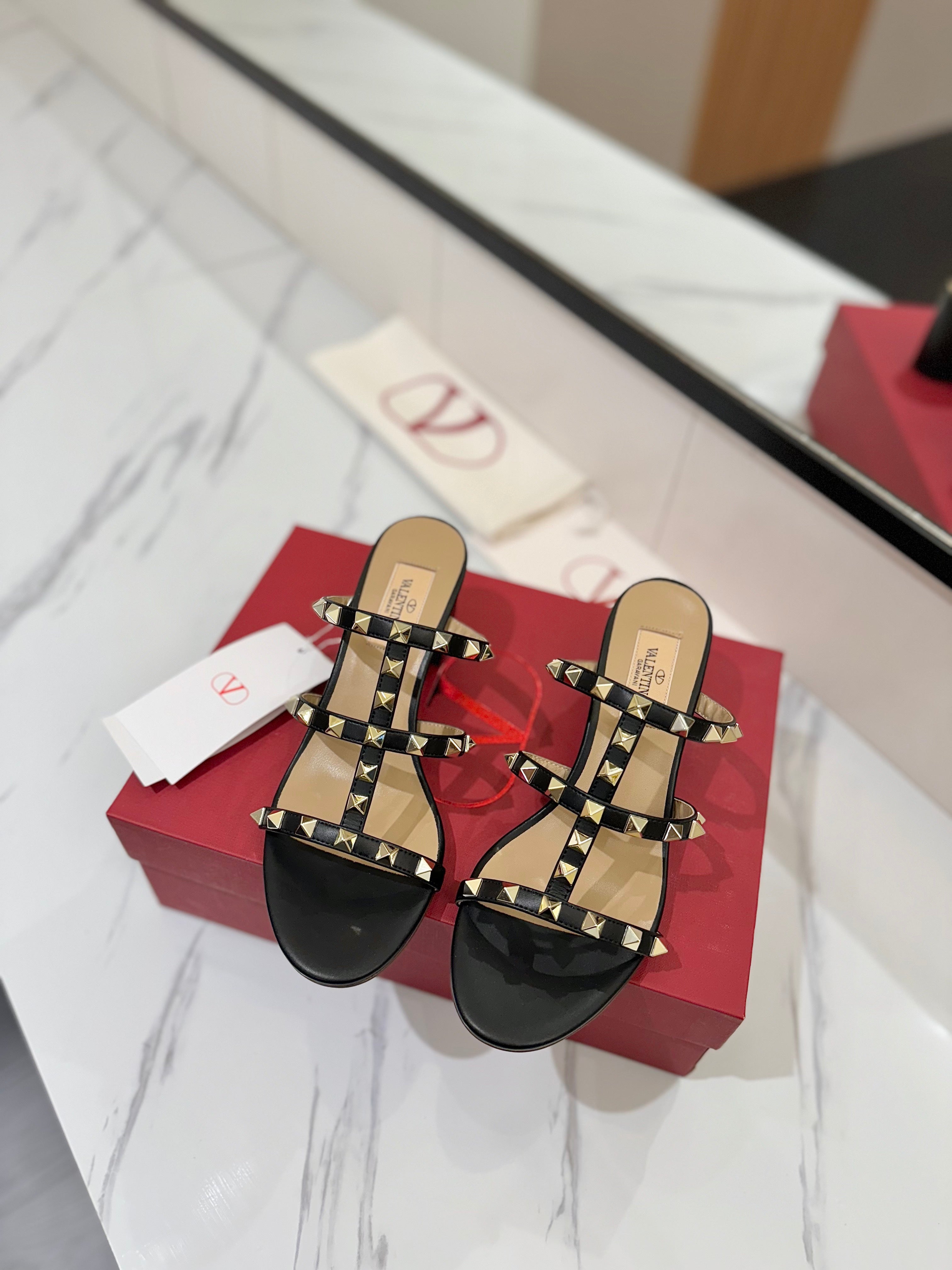 VALENTINO 26S HEELED SANDALS 60 MM IN BLACK CALFSKIN WITH GOLD STUDS