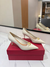 VALENTINO 26S POINTED-TOE PUMPS 65 MM IN WHITE SMOOTH CALFSKIN