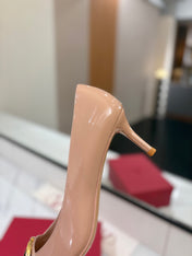 VALENTINO 26S POINTED-TOE PUMPS 65 MM IN NUDE PATENT CALFSKIN