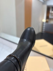 VALENTINO 25S GARAVANI PATTIE KNEE-HIGH BOOTS 80 MM IN BLACK CALFSKIN