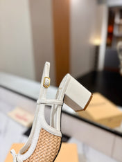 VALENTINO 26S HEELED SLINGBACKS 60 MM IN WHITE AND BROWN CALFSKIN