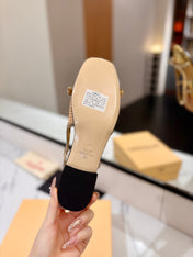 VALENTINO 26S SLINGBACK FLATS IN METALLIC GOLD CALFSKIN
