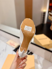 VALENTINO 26S HEEL SANDALS 100 MM IN CREAM WHITE CALFSKIN WITH GOLD HARDWARE