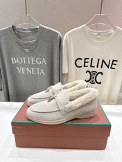 LP 25S SUMMER CHARMS WALK LOAFERS IN LIGHT GRAY SUEDE AND FLEECE