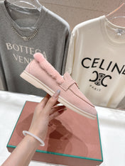 LP 25S SUMMER CHARMS WALK LOAFERS IN BABY PINK SUEDE AND FLEECE