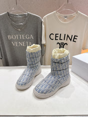 DIOR 25S ANKLE BOOTS IN BLUE FEATHER