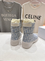 DIOR 25S ANKLE BOOTS IN BLUE FEATHER