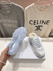 DIOR CHRONO SNEAKER 25S IN WHITE MIX BLUE LAMBSKIN AND MESH FABRIC STYLE 9