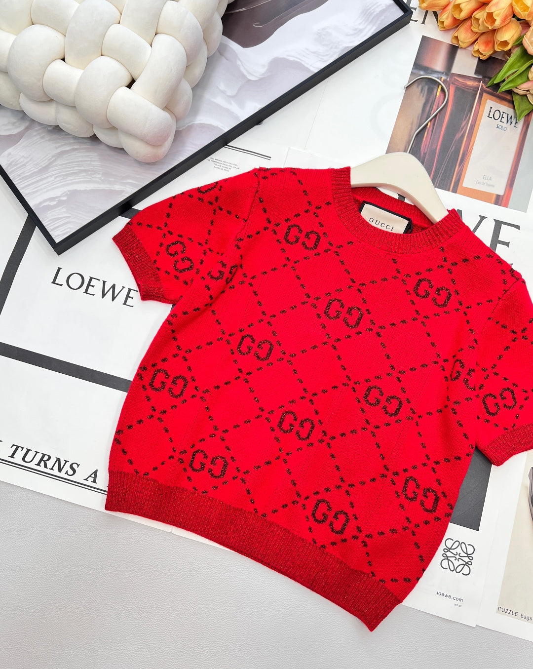 GUCCI SHORT-SLEEVE KNIT TOP STYLE 24