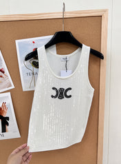 CELINE 26S SEQUIN KNIT TANK TOP 143