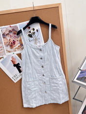 CHANEL 26S DENIM CAMI DRESS 1410