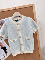 CHANEL 26S SHORT-SLEEVE KNIT POLO 1310
