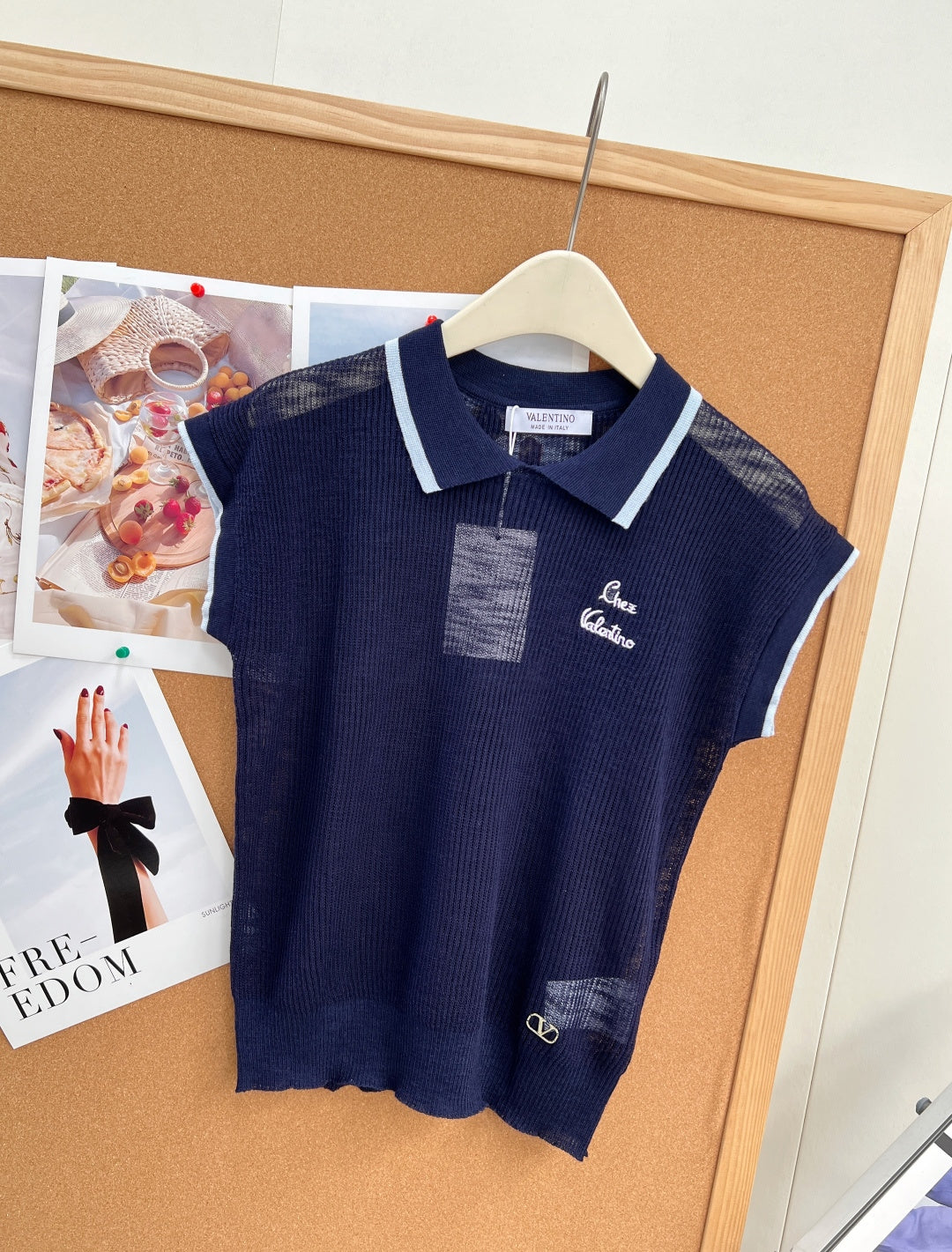 VALENTINO 26S SHORT-SLEEVE KNIT POLO SHIRT 356